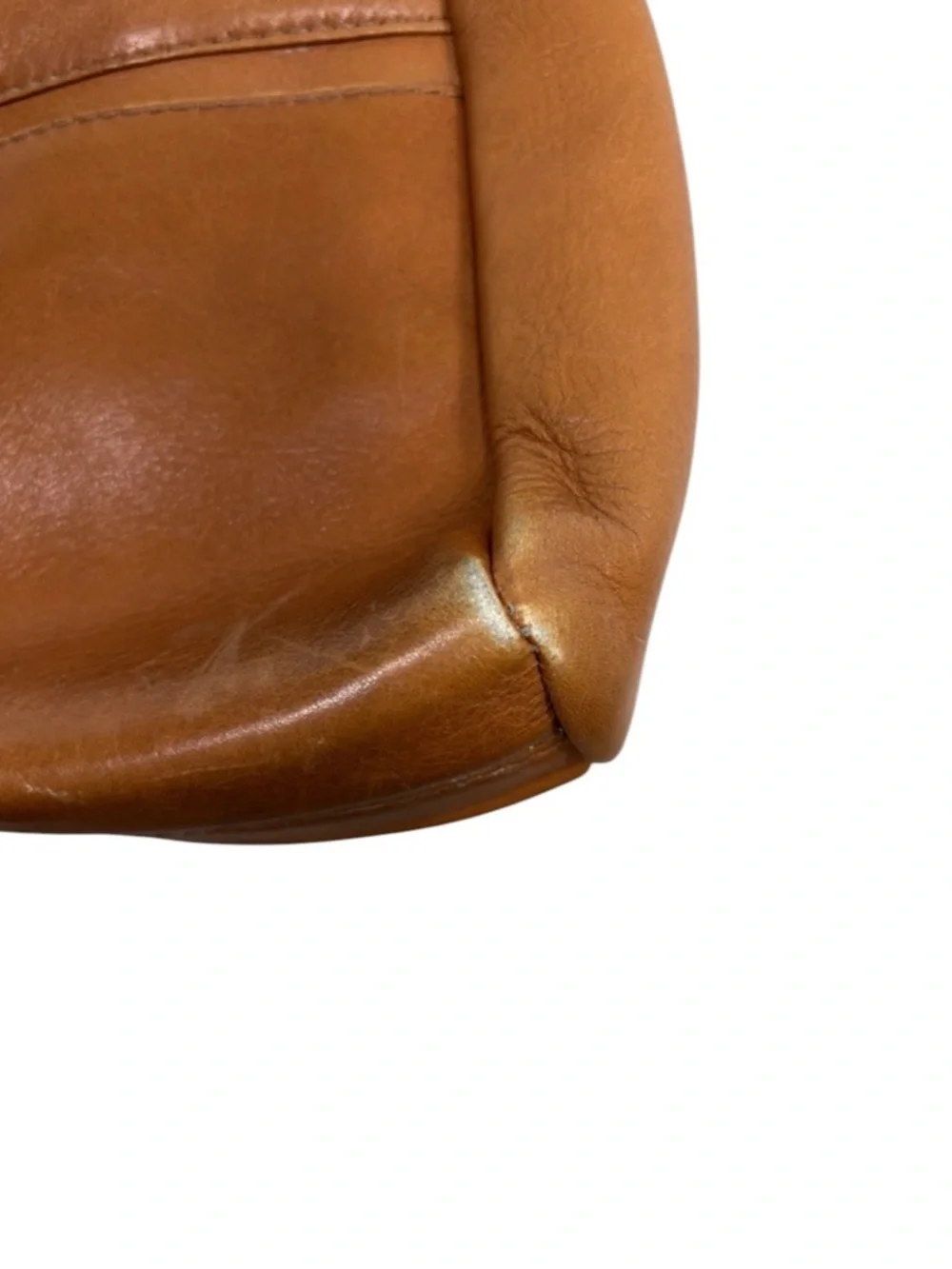 Hobo Tan Leather Drawstring Flap Mini Crossbody Bag BLEMISH